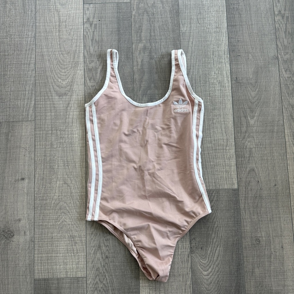 Adidas pink and White bodysuit